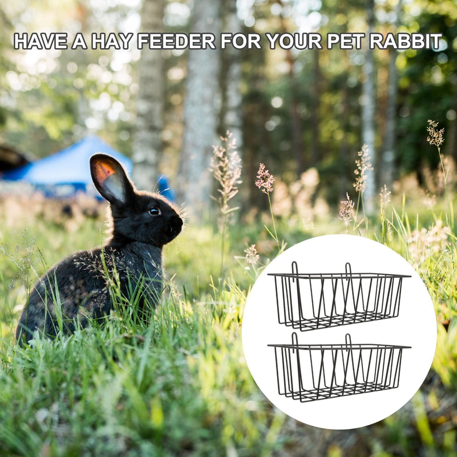 Pet Cage Supply 2pcs Rabbit Rack Wrought Iron Hanging Storage Rack Rabbit Feeder Racks Storage basket — image 4