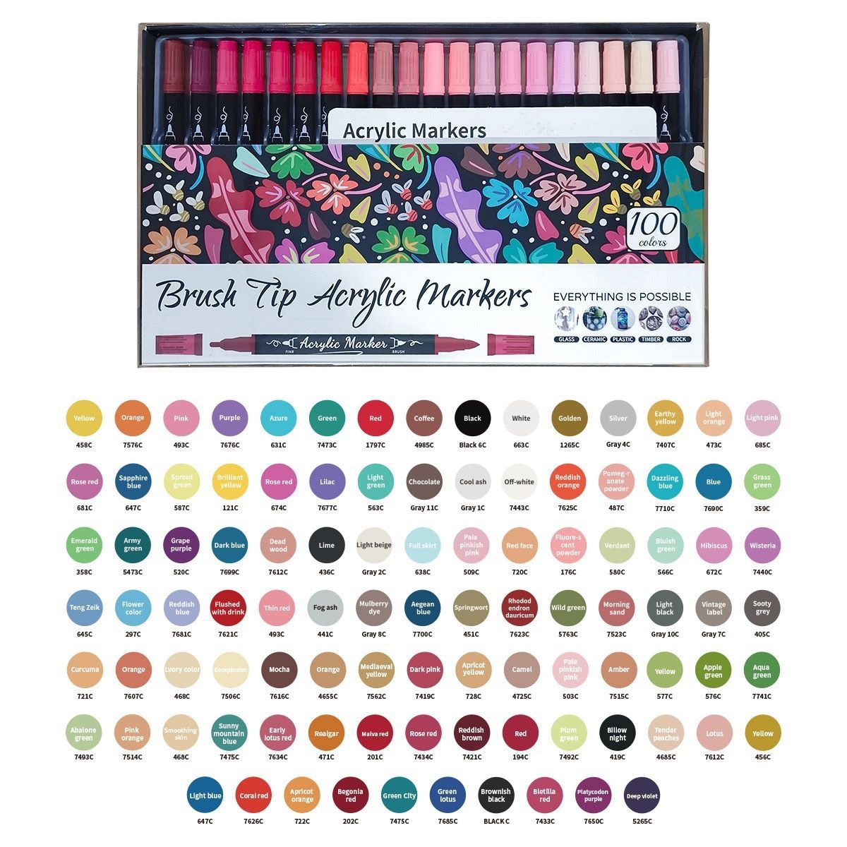 12/24/36/48/80/100/120/168colors Double-Headed Art Markers Sketching Pens Chisel Tip Markers present - Multi-color - Size 12 colors โ image 2