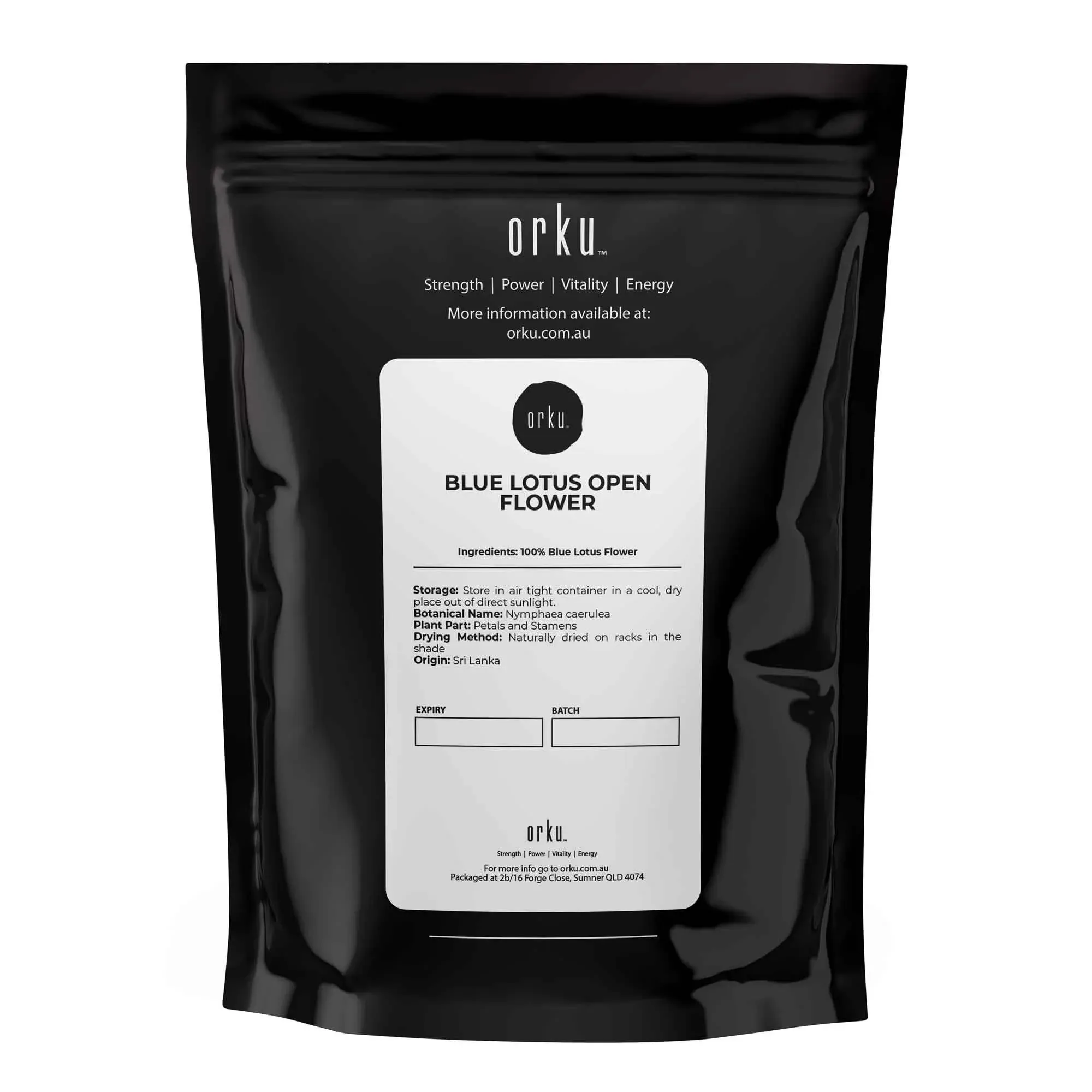 Orku 50g Blue Lotus Flowers - Dried Whole Open Lily Nymphaea Caerulea — image 2