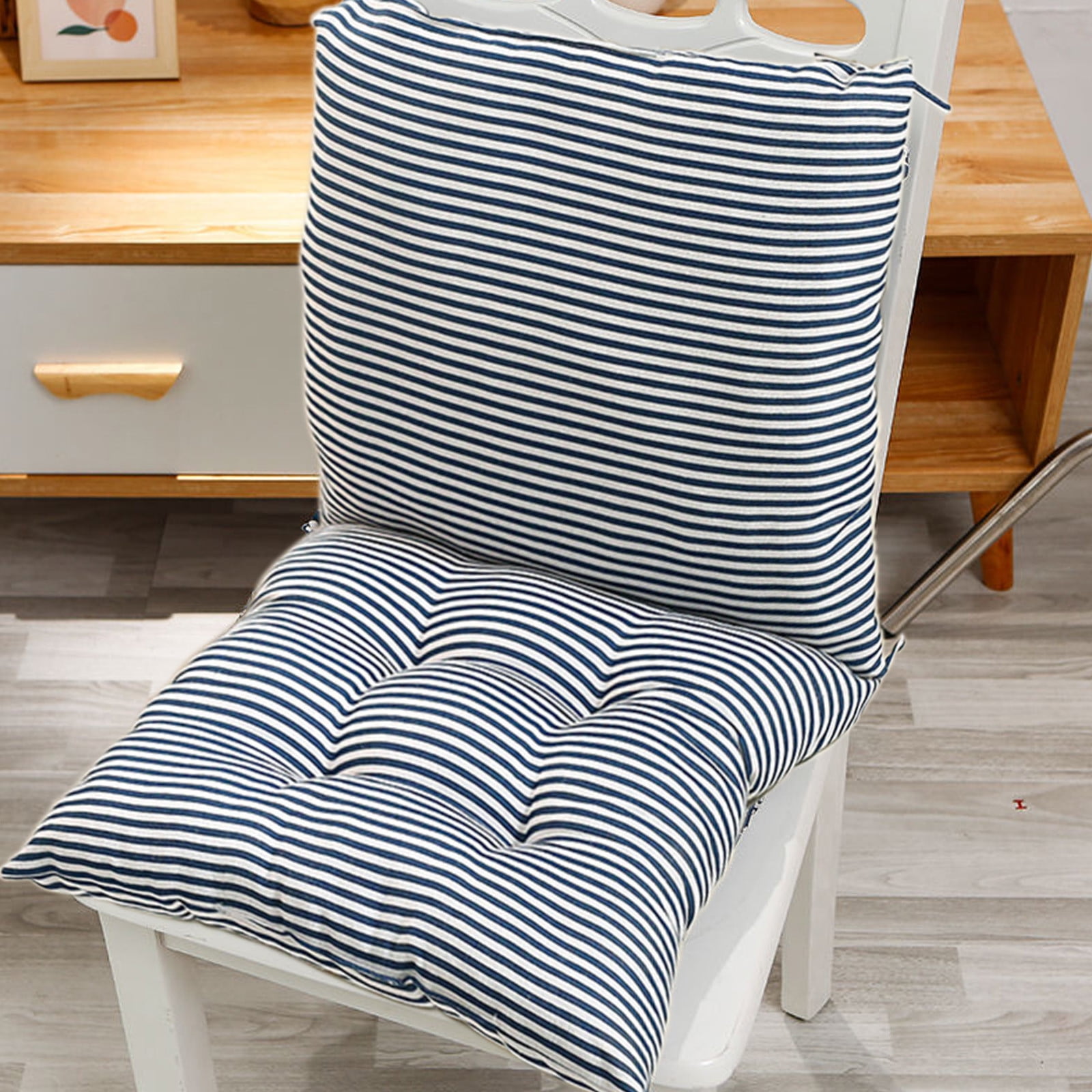 High Back Chair Cushions with Ties, 15.7" Indoor Outdoor Rocking Patio Chair Cushions, Non-skid No-Slip Onepiece Dining Chair Pad for Kitchen Dining Room — image 4
