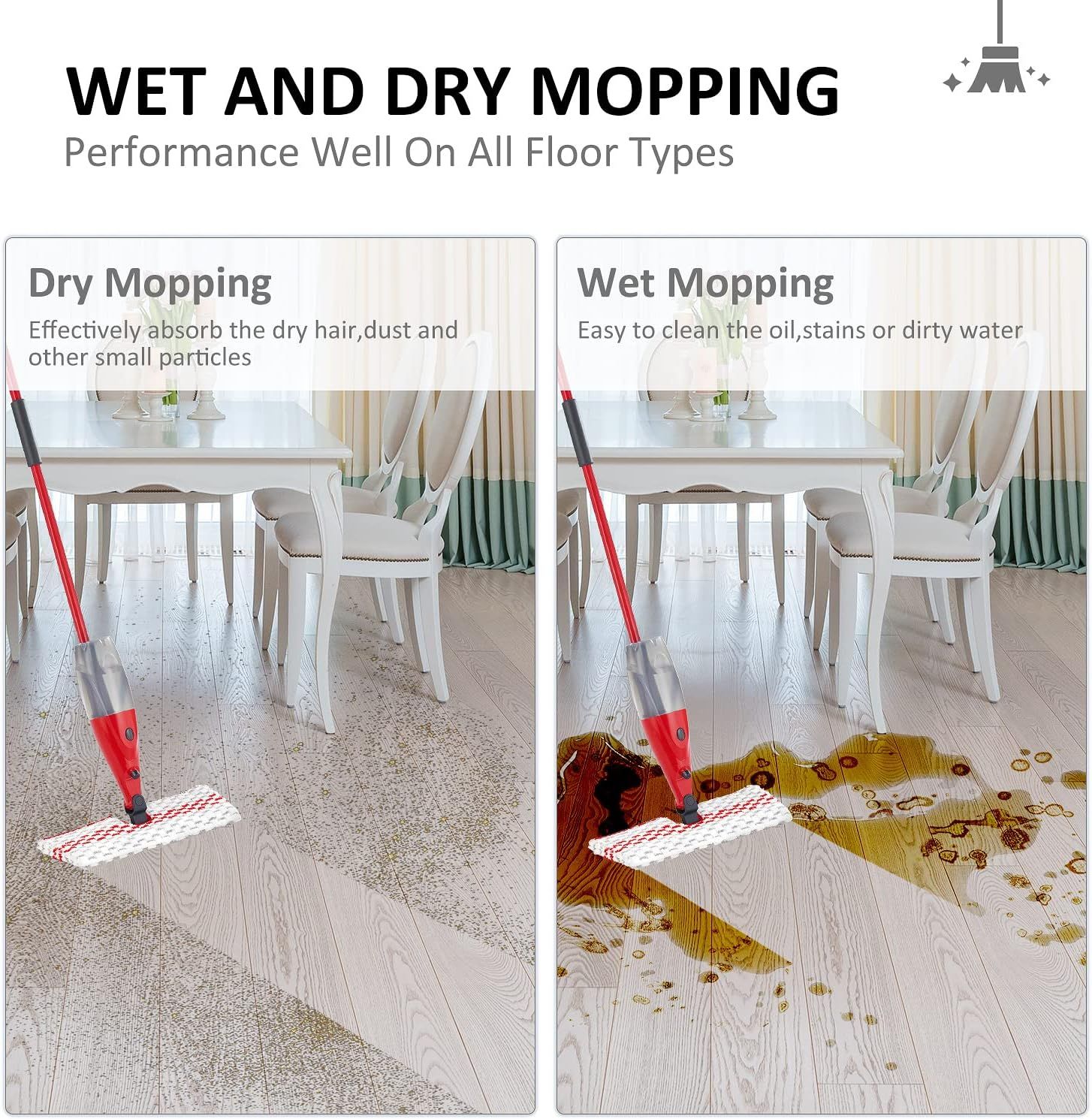 Microfiber Spray Mop Pads Compatible with Reusable Spray Mop Refills for Dust Mop,Dual-Action Washable Flip Mop Pads 3 Packs โ image 4