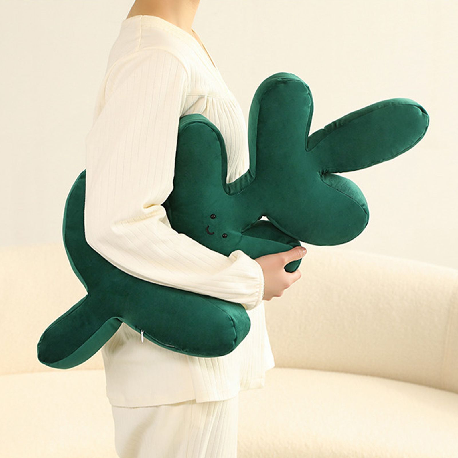 Turtle Back Bamboo Sofa Pillow Cushion Leaf Shaped Throw Pillow — image 6