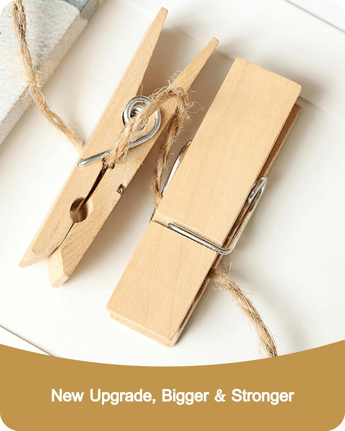 Clothes Pins, Sturdy and Heavy Duty Natural Wood Clips Wooden Clothespins for Hanging Clothes Photo Pictures Crafts Small Classroom Decorative Peg, 30 PCS — image 2