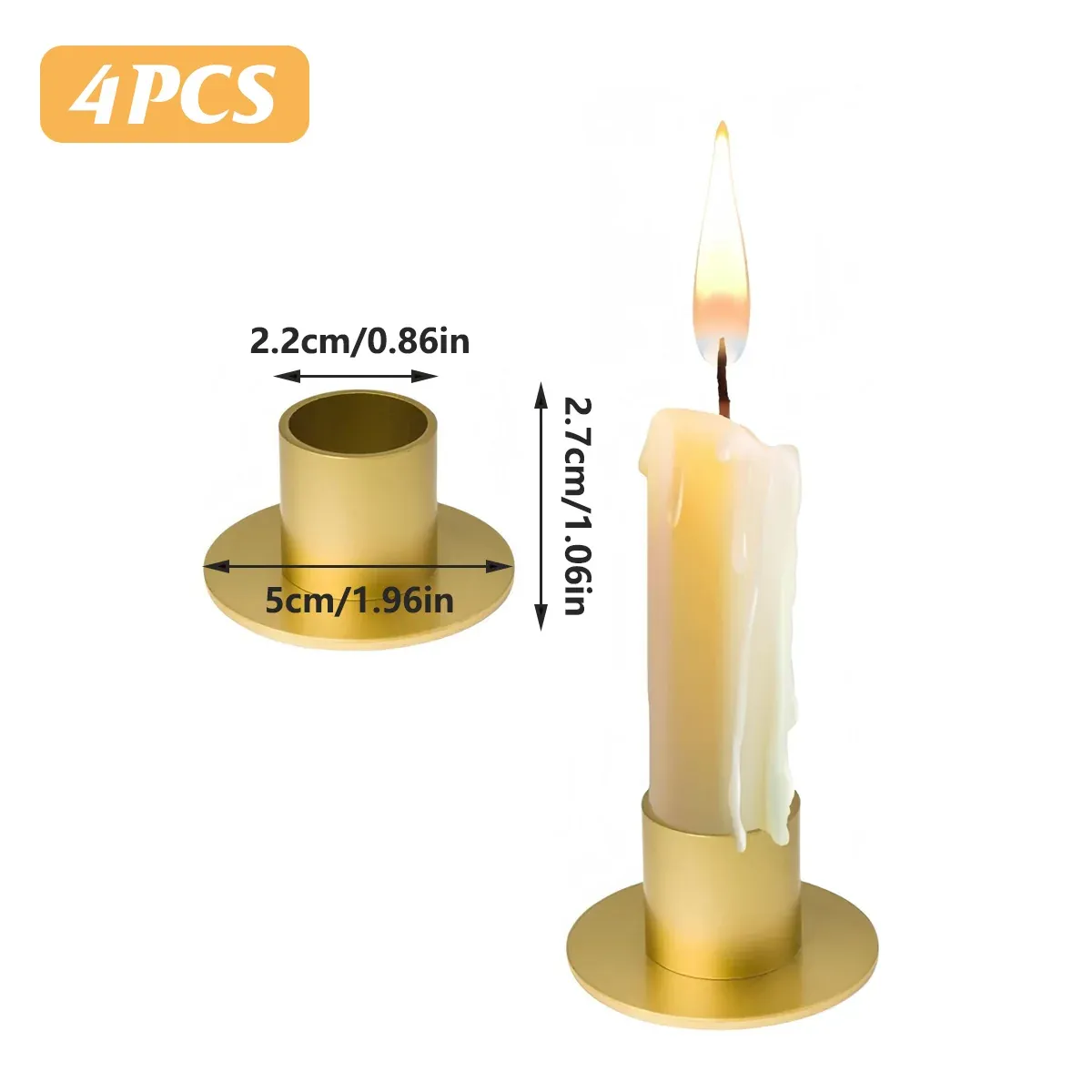 4pc Retro Metal Candle Holder Set Iron Rustproof Home Wedding Table โ image 3