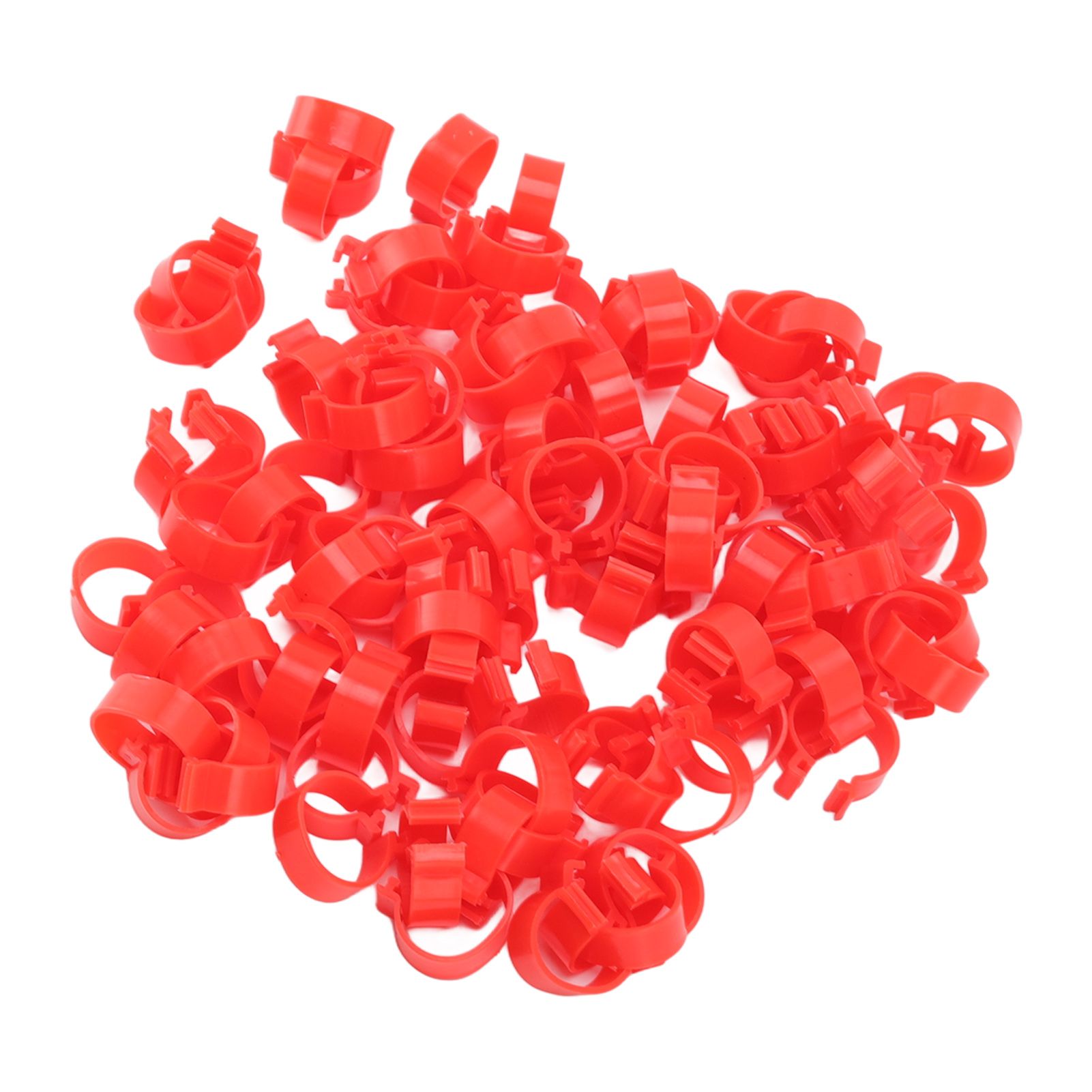 100pcs Poultry Feet Rings PP Plastic Reusable Chicken Duck Goose Leg Bands for Identification Red 16mm/0.6in โ image 4
