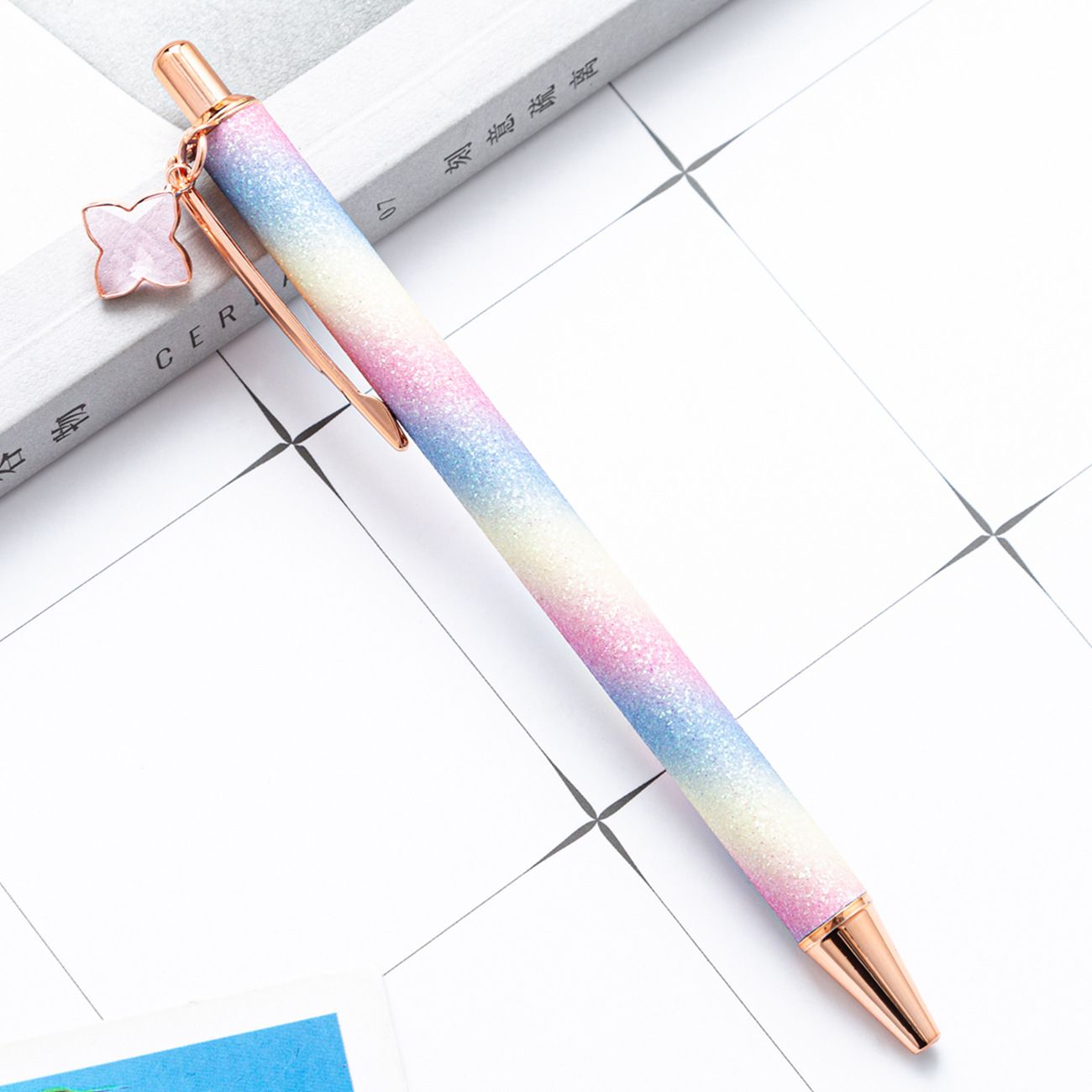 3 pcs Ballpoint Pen Metal Sequin Crystal Pen Glitter Click Ball Pens Black Ink Medium Point for School Office Supplies β image 5