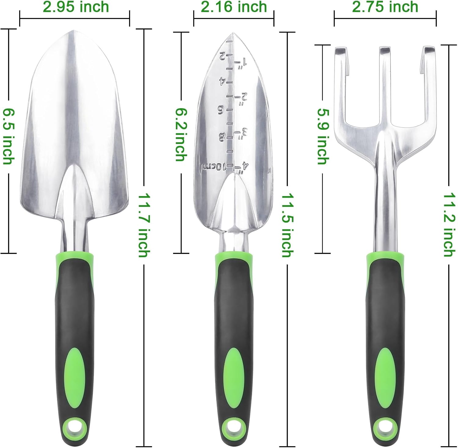 Garden Tools Set, 3 Pack Heavy Duty Gardening Tools Set + Garden Tools Set, 8 Piece Gardening Tools Set with Non Slip Ergonomic Handle โ image 2