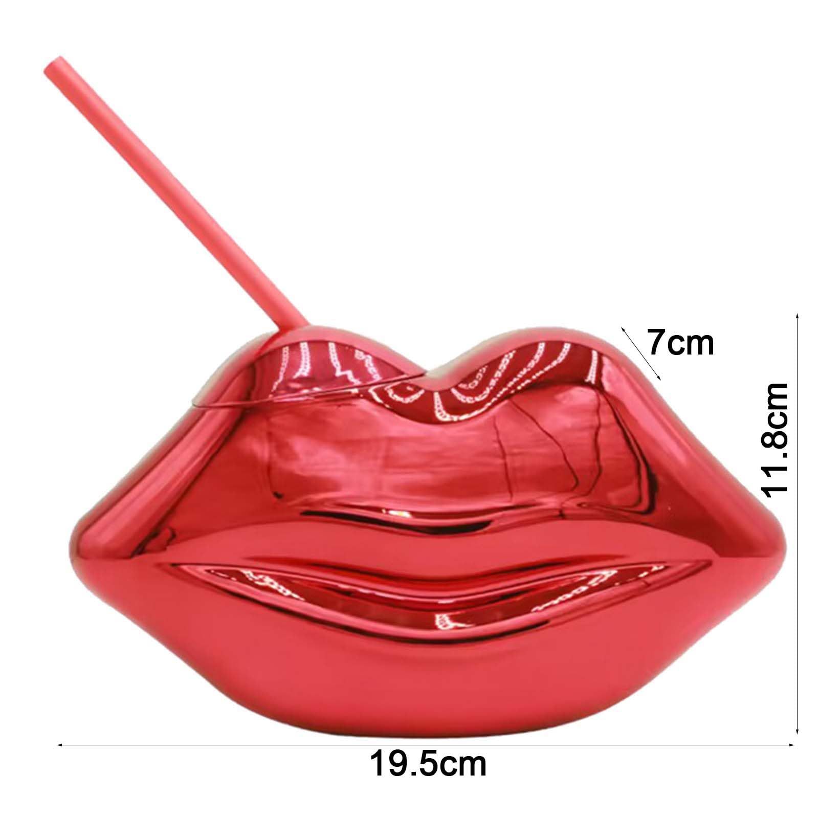 Red Lip Water Cup Gift Novel Bar Party Lip Shaped Beer Bottle wear-resistant and durable to use. Red — image 2