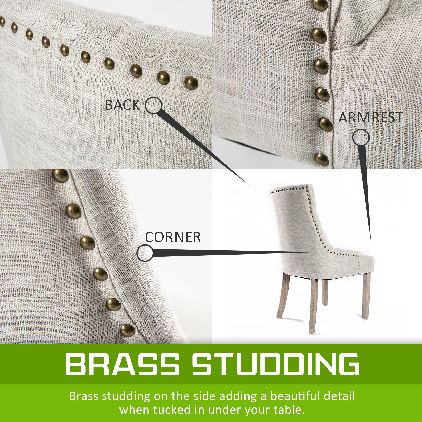 French Provincial Dining Chair Oak Leg AMOUR CREAM โ image 5