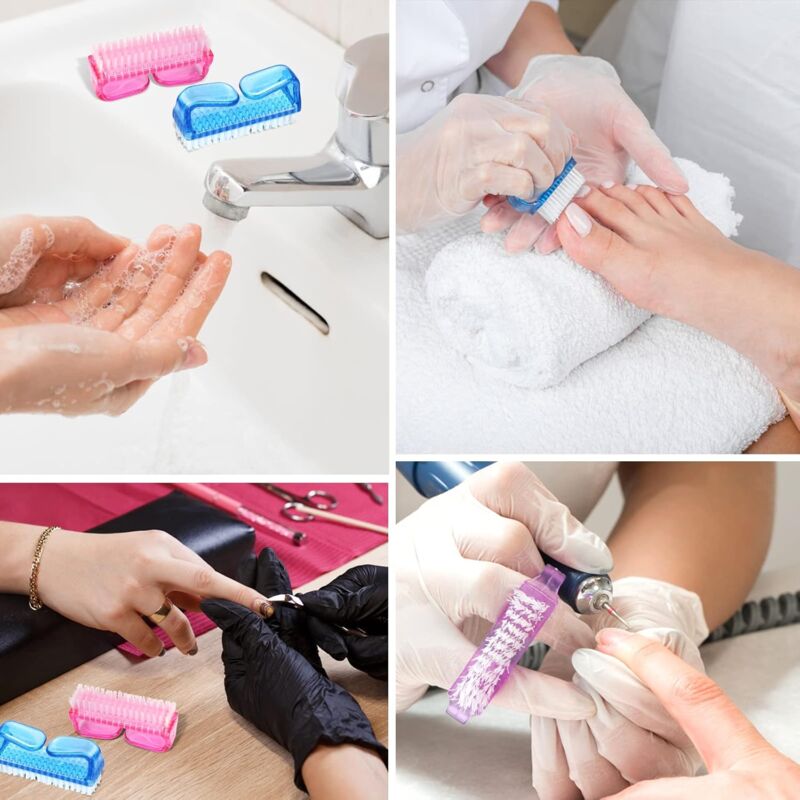 Handle Nail Brushes - 4 pcs Plastic Nail Cleaning Brushes - Scrub Brushes For Cleaning Nails — image 4