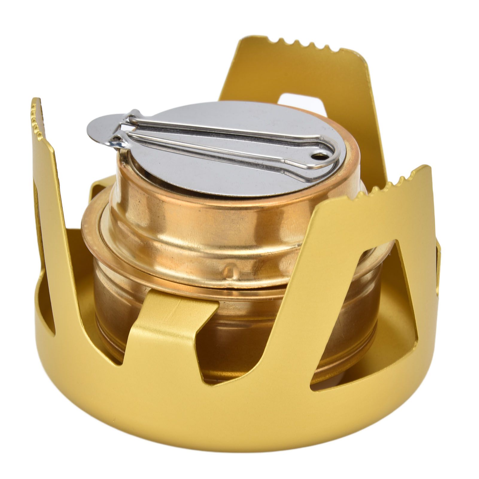 Camping Stove Windproof Vaporizable Portable Liquid Spirit Stove with Stand for Outdoor CampingYellow — image 4