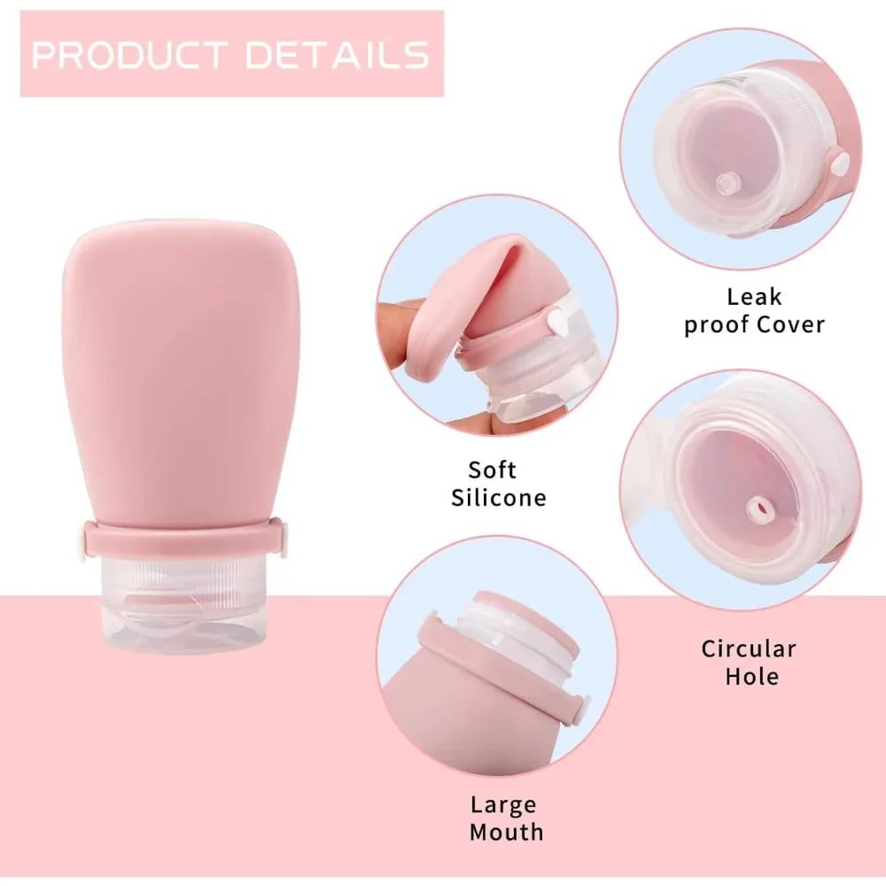 Travel-Friendly Silicone Dispensing Bottle Set for Toiletries, Leak-Proof Refillable Containers for Shampoo, Conditioner, Lotion, and Skincare – Lightweight — image 4