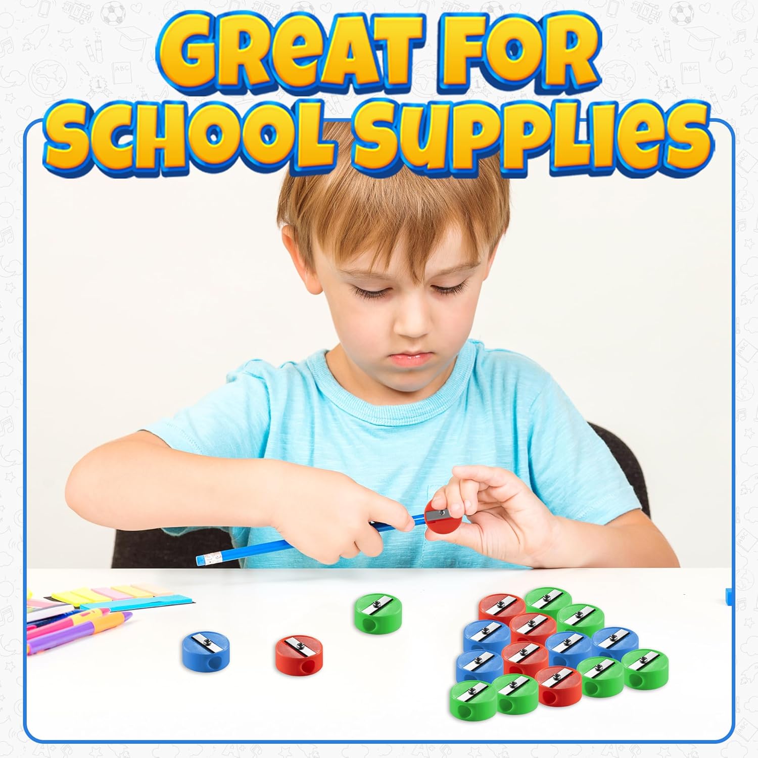 Pencil Sharpeners in Bulk - Pack of 144 Pocket Sized Mini Handheld Pencil Sharpener for Kids, Plastic and Colorful for Party Favors, Goodie Bags, Classroom โ image 4