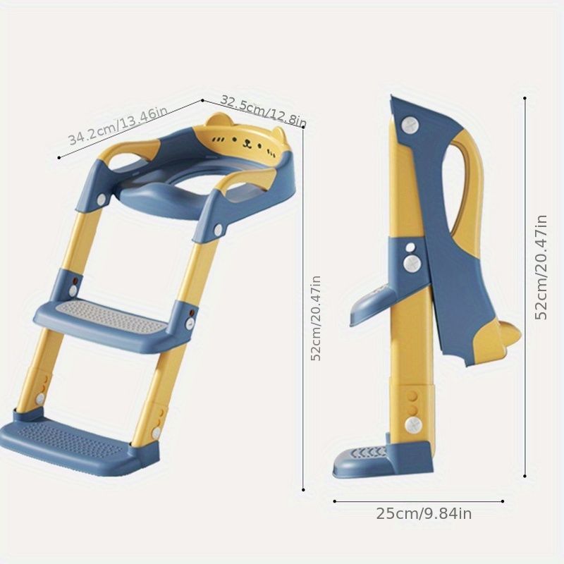 children's toilet trainer, toilet assistance ladder, portable toilet seat, PVC cushion, foldable design, anti-slip, splash-proof, potty training seat, toddler โ image 5