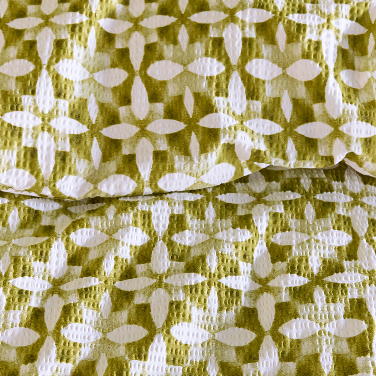 Bedding House Mae Green Seersucker Cotton Quilt Cover Set King โ image 3