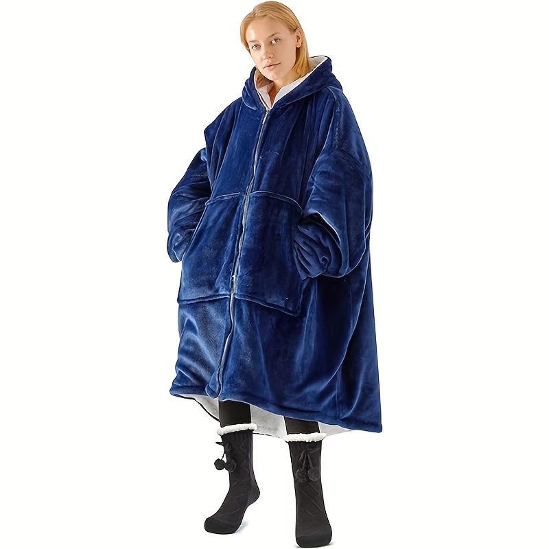 Wearable Zipper Blanket Super Soft Flannel Warmth — image 2