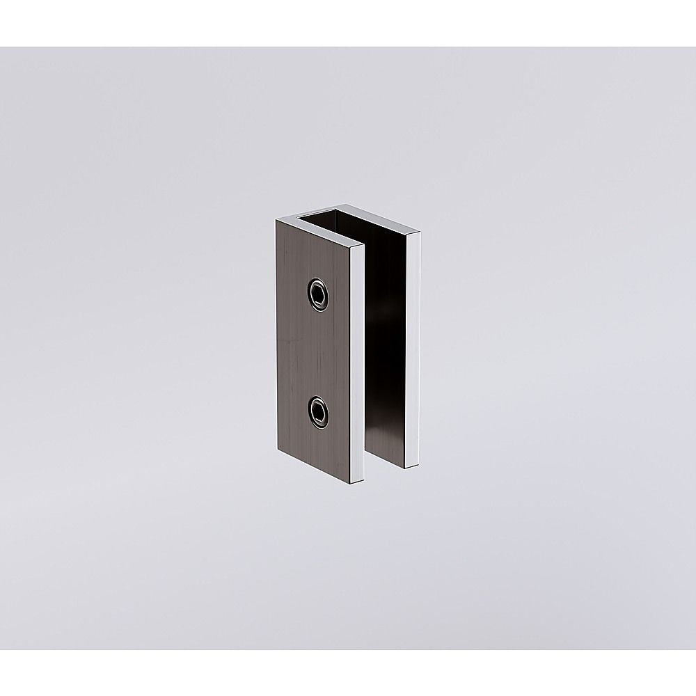 90cm Frameless Wall-to-Wall Shower Screen with Gunmetal U-Brackets and Floor U-Bracket, Brass Hinges & Square Double Pull Handle โ image 4