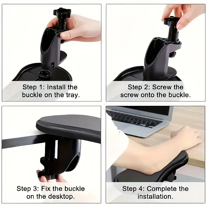 Ergonomic Arm Support Wrist Rest - Synthetic Rubber Computer Desk Extender - Office Chair Elbow Support, Pressure Relief ā image 4