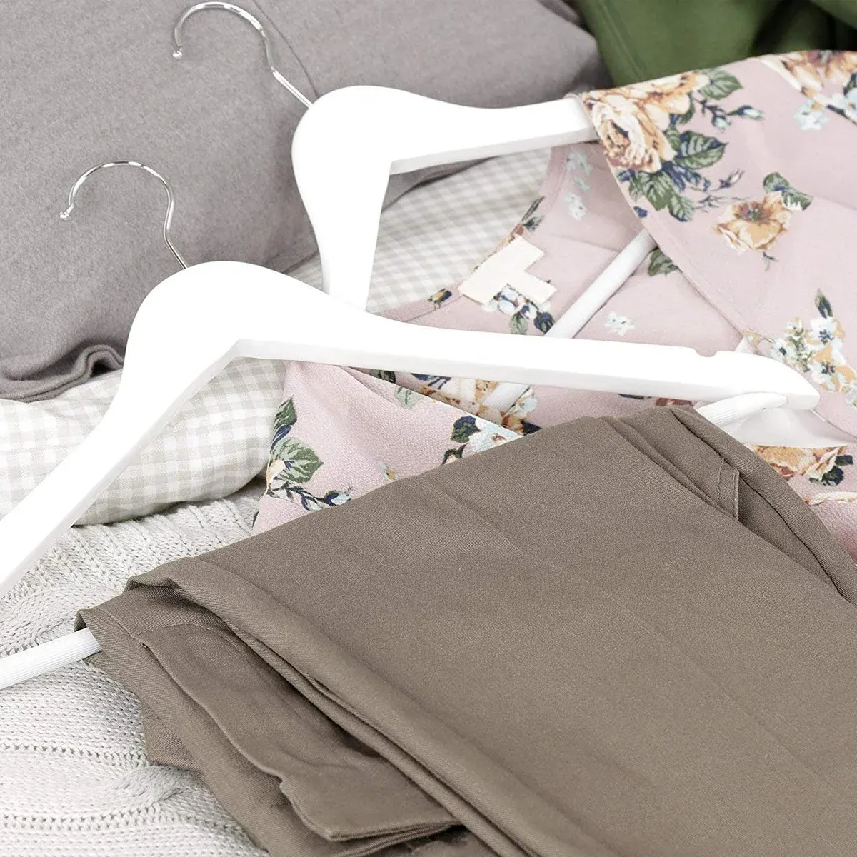 10PCS Wooden Suit Hangers - Clothes Coats Jackets Dress Pants Shirts Skirts — image 5