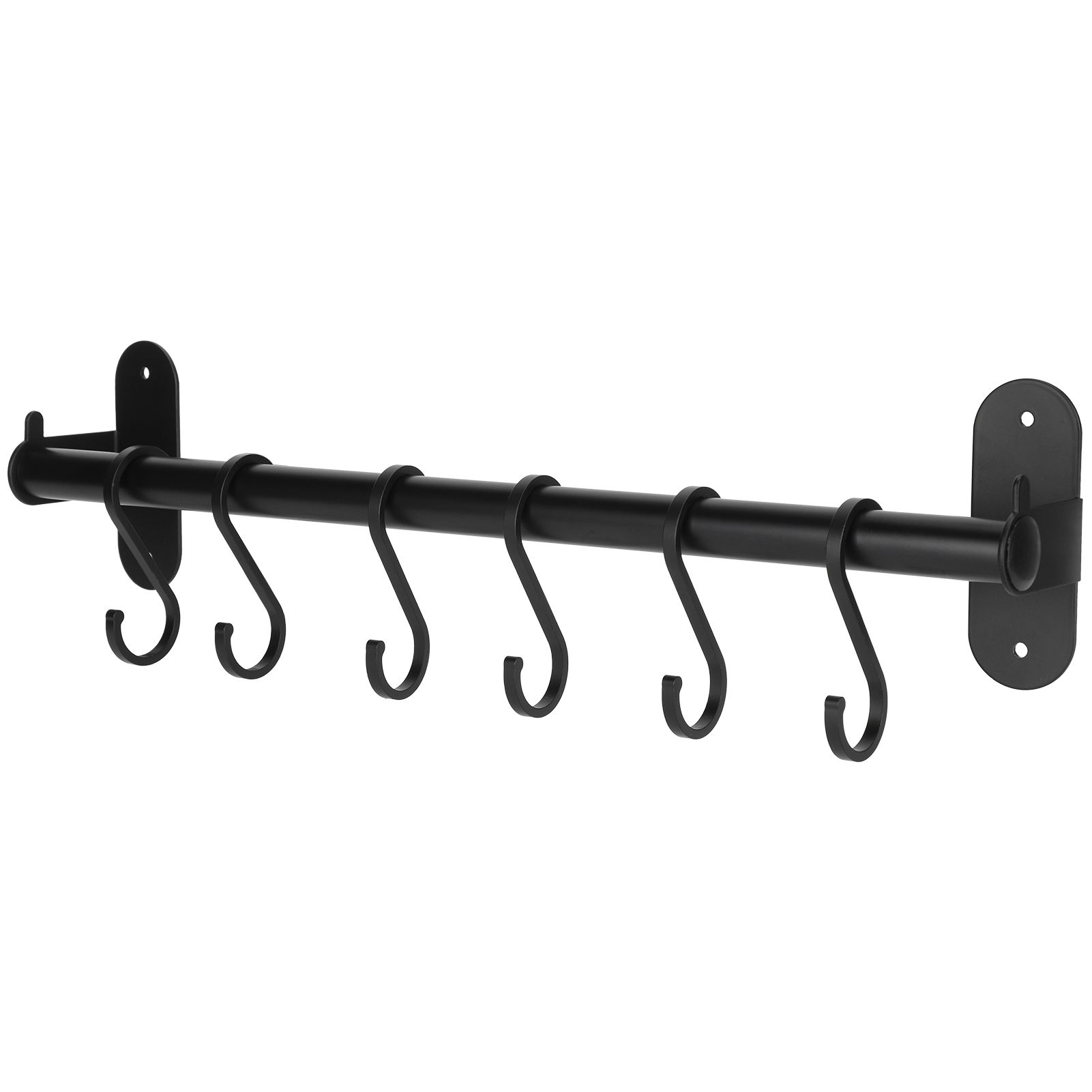40cm 6 Hooks Pot Lid Hanger Punch WallMounted Storage Holder Kitchen Utensil Rack Organizer — image 2