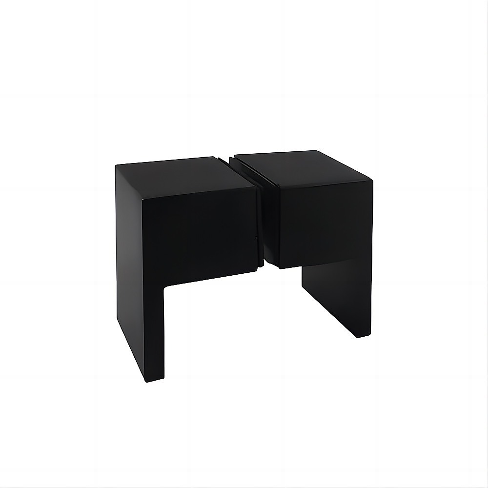 Brass Shower Door Square Double Pull Handle in Black — image 3