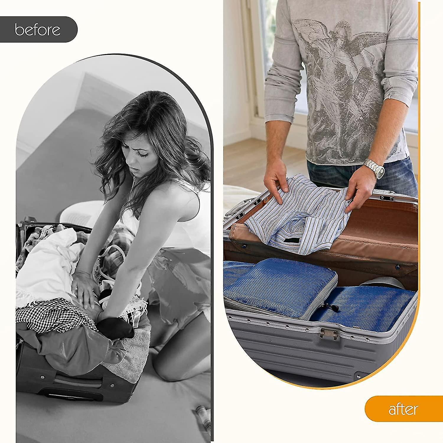 Compression Packing Cubes for Suitcases Gray Extensible Organizer Set — image 4