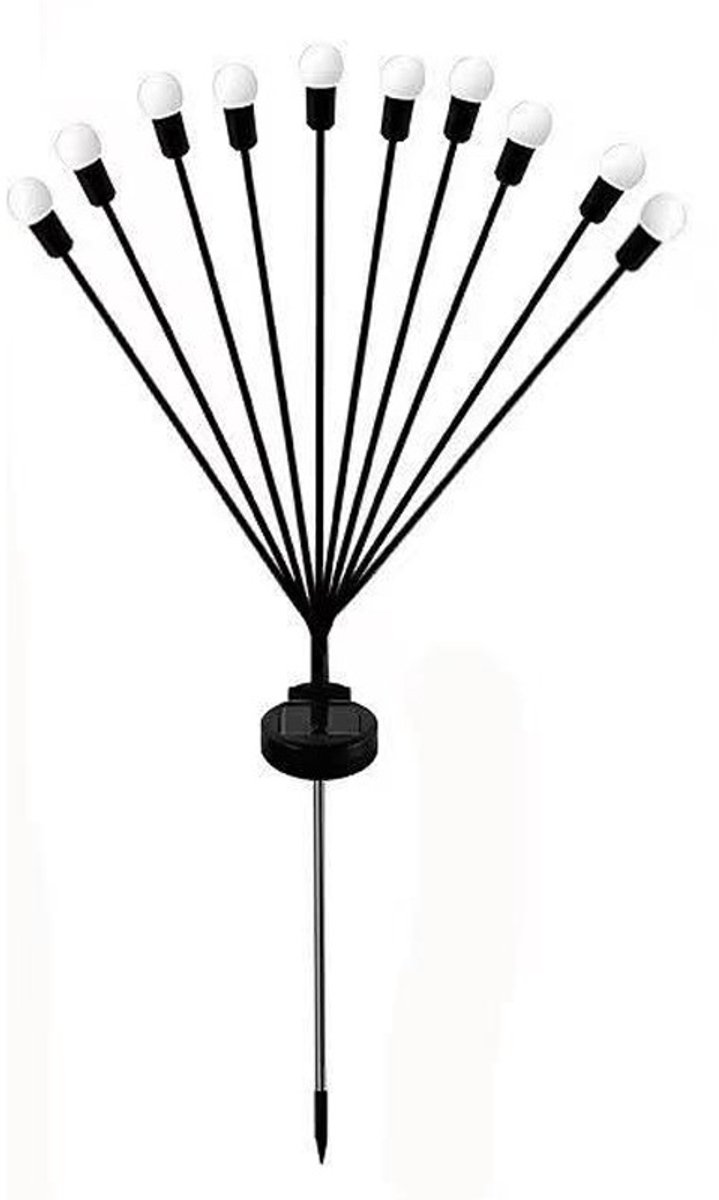 LED solar lights - Outdoor lighting - Solar garden lighting - Mood lighting - LED solar garden lights - Firefly-shaped - 12 flower pots x 2 - Waterproof — image 3