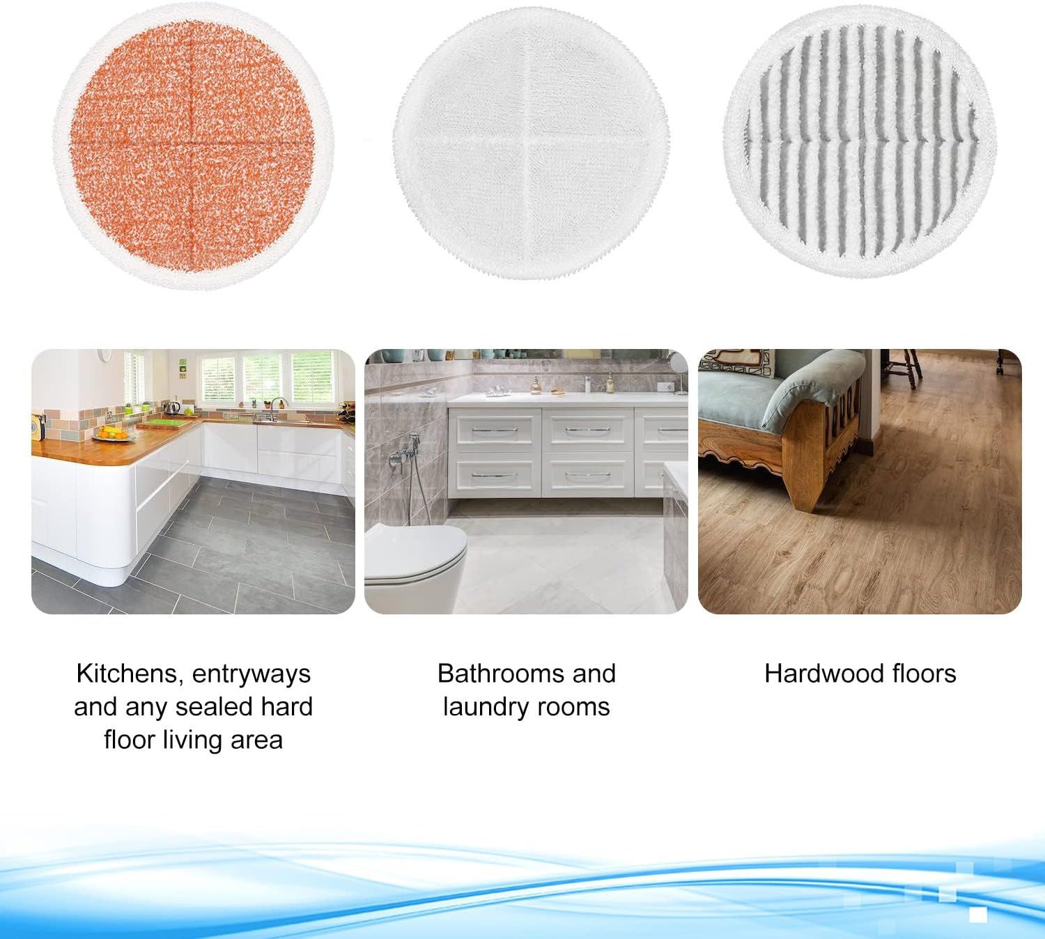 6 Pack Mop Pads Replacement Compatible with Bissell Spinwave Mops 2124 2039 2037 2039A Series Steam Mop Pads or Bissell Spinwave Hard loor Cleaning Kits 2 Sot โ image 3