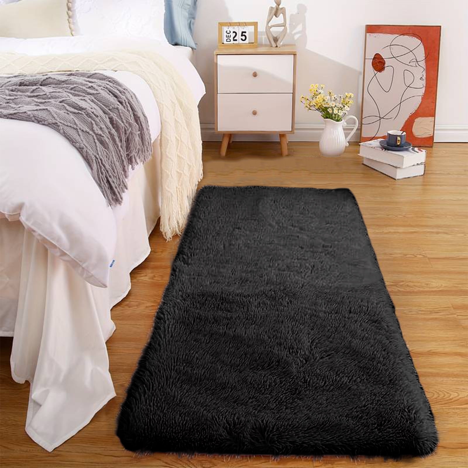 Soft Area Rug Fluffy Rugs for Living Room Bedroom Decor, Runner Rug for Hallway, Shag Furry Bedside Rug Indoor Accent Floor Carpet, 40*80cm Non-Slip Plush Rug — image 4