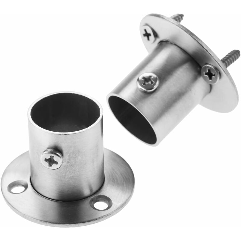 2 Pack Stainless Steel Closet ROd Brackets With Flange — image 2