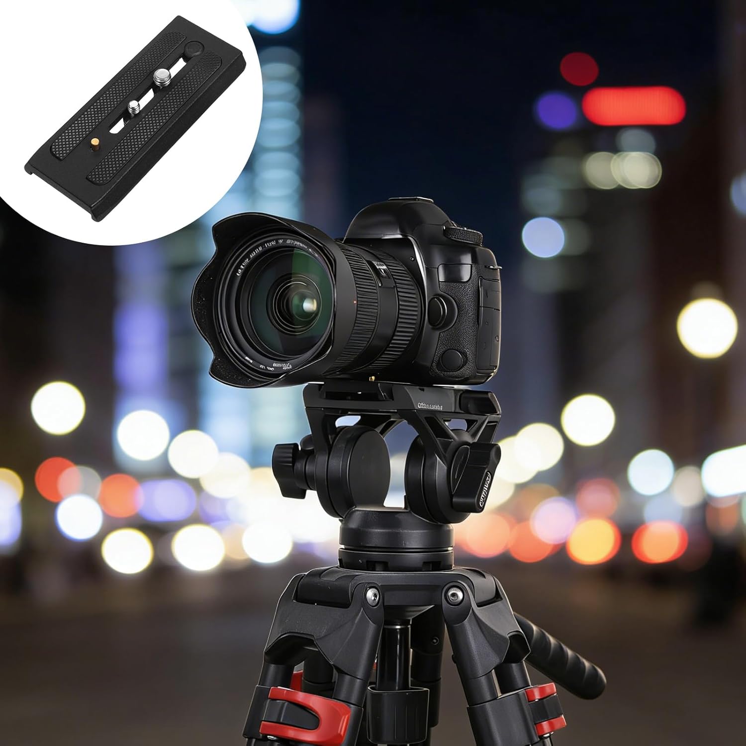 Tripod Quick Release Plate, P200 Quick Release Plate Camera for Tripod, Universal Aluminum Alloy Camera Mounting Base Plates with 1/4" & 3/8" Screws Compatible — image 4