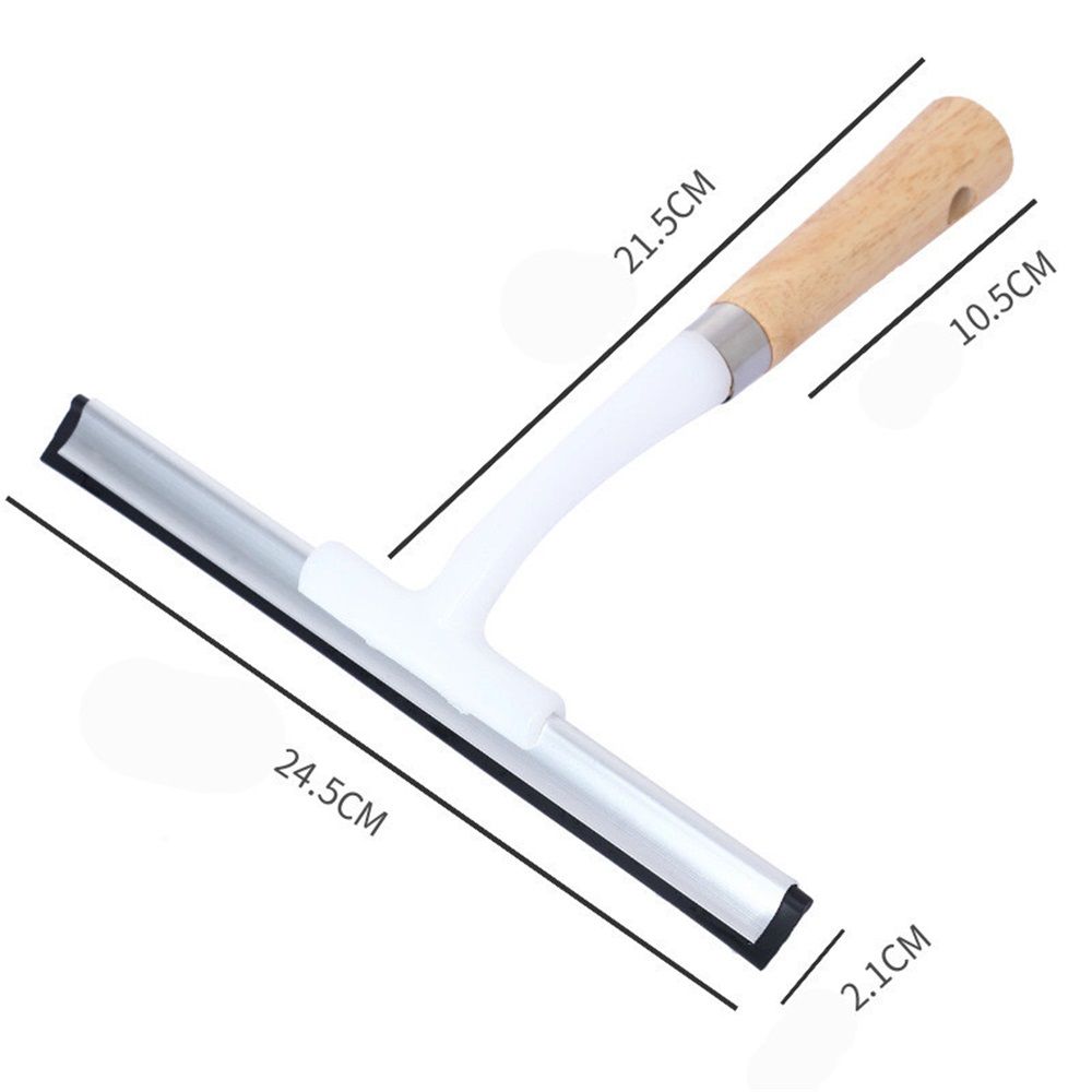 Glass Wiper Cleaning Squeegee with Long Wooden Handle Silicone Blade Window Cleaner Tool for Home Bathroom Glass Water Removal and Window Cleaning โ image 4