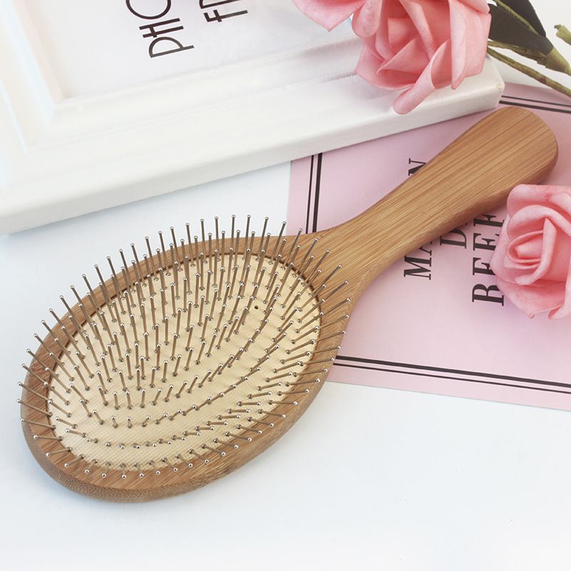 Wooden Steel Needle Hair Brush Pin Hairbrush Scalp Massage Improve Hair Health Wood Paddle Detangling Comb — image 2