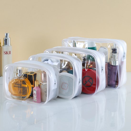4-Piece Transparent Travel Toiletry Bag - Portable Makeup Bag - Multifunctional Waterproof Set - Skin Care & Makeup Bag — image 5