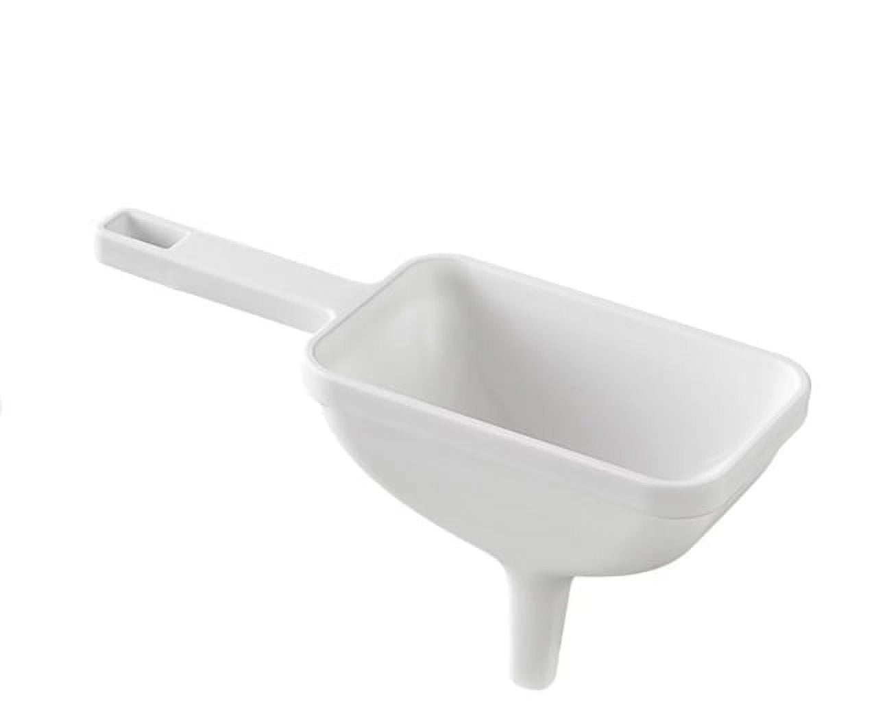 Clearance! Eewia Funnel Kitchen Funnel Washable Multipurpose Funnel for Liquid Oils Dry Ingredients, Rectangular Funnel with Handle White — image 2