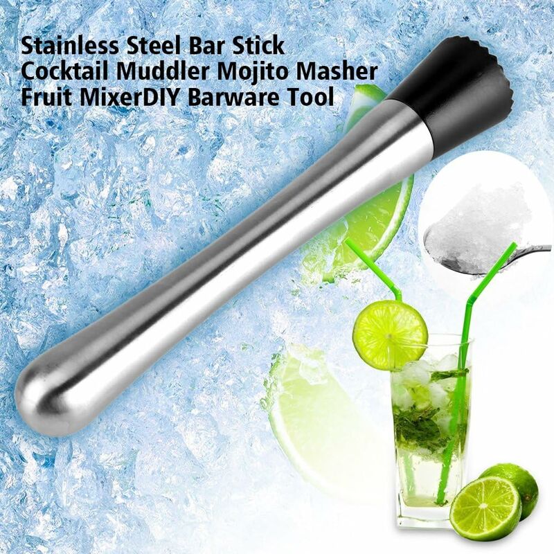 Pc Cocktail Muddler Stainless Steel Bar Stick Mojito Muddler Fruit Mixer Ideal Bartender Tool Barware โ image 4