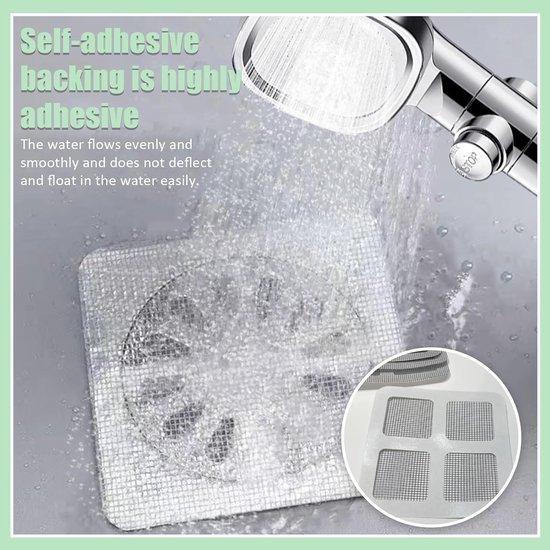 100-Piece Shower Drain Filter - Sticky Hair Shower Filter - Sink Filter, Bathtub, Bathroom & Kitchen Shower Drain Filter Sticker - 10cm - Gray — image 3
