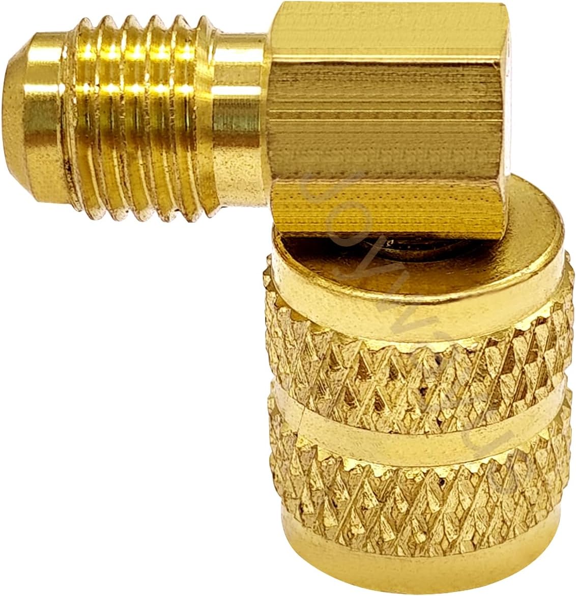 1/4" SAE Male to 5/16" SAE Female Flare Swivel Port 90 Degrees Elbow Adapter for R410A Mini Split HVAC System (Pack of 2) — image 5
