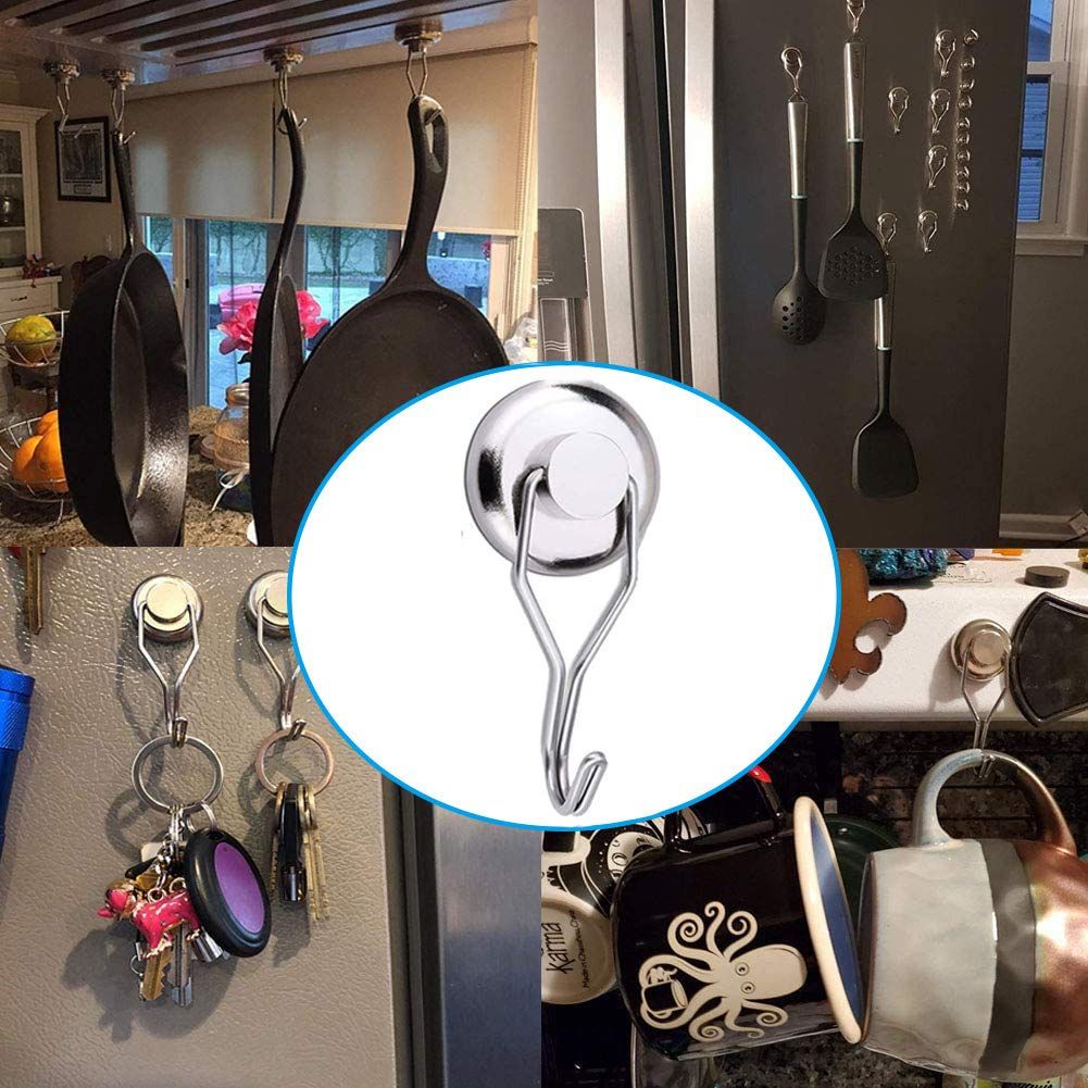 Magnetic Hooks Heavy Duty for Cruise Cabins Refrigerator Fridge Hanging Grill Tools Purse Magnet Hooks Strong Magnets -6pcs — image 3