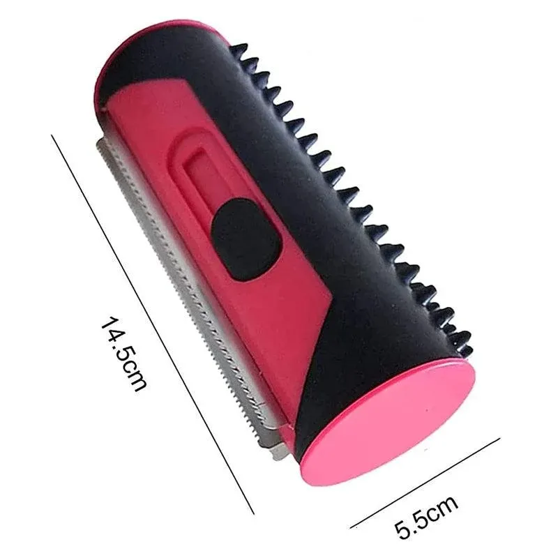 Pet Dog Cat Hair Fur Deshedding Shedding Trimmer Tool Grooming Roll Comb Brush - Yellow โ image 4