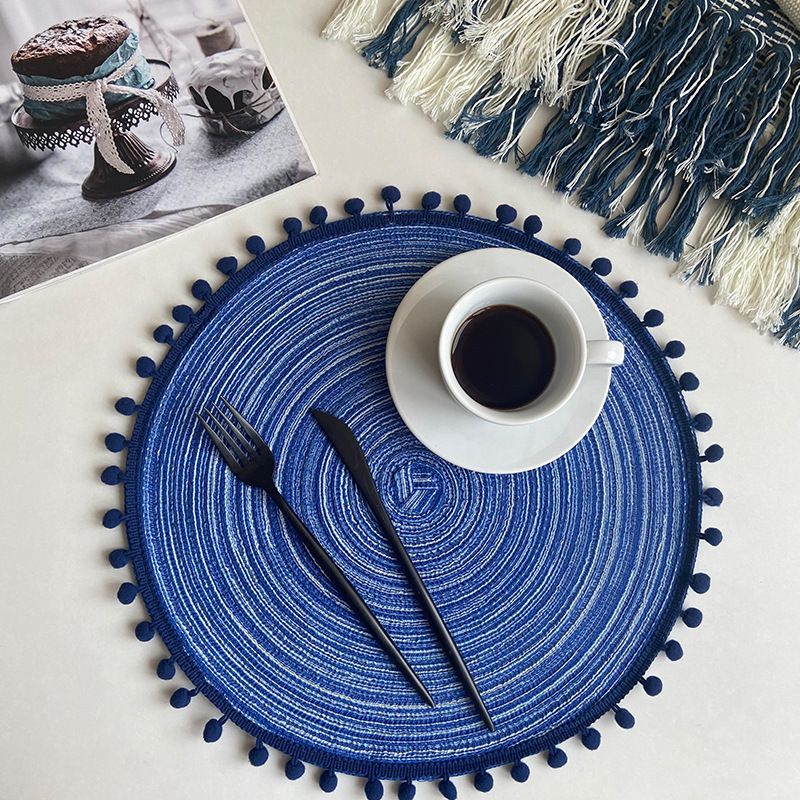 Textured Placemats 15 Inches Round, Set of 4 – Modern Traycloth Table Mats for Home, Dining Room Décor, Banquets, Indoor — image 2