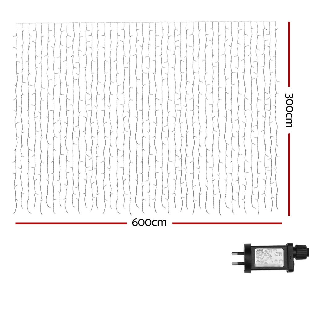 Jingle Jollys 6x3m Christmas Curtain Lights 960 LED RGB Remote Hanging Fairy Backdrop — image 2