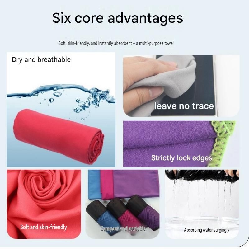 2 Piece Black Microfiber Sports Towel Set - 152*76cm and 80*40cm Quick Dry Gym Towels, Ultra Absorbent Sweat Towel for Fitness Running Swimming, Lightweight โ image 3