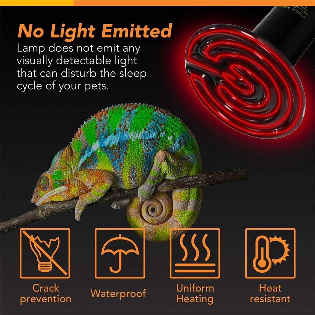 2X Ceramic Infrared Heat Lamp Bulbs for Reptiles and Terrariums - 50W-2PCS — image 4