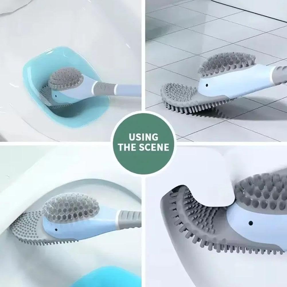 Diving Duck Toilet Brush,Soft Silicone Flex Toilet Brush and Holder,Cartoon Duck Deep Cleaning Bathroom Brush Toilet Accessory,Creative Wall-Mounted Silicone โ image 6