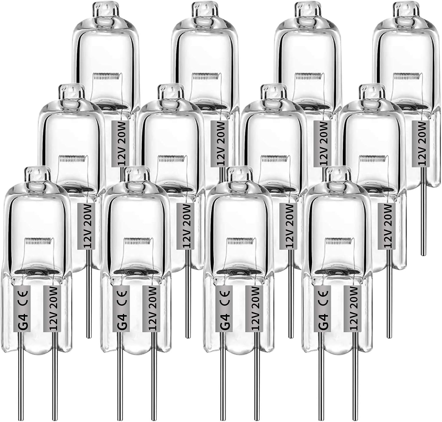 G4 halogen lamps 10W 12V - Warm white - 12 pcs 10W 12pcs