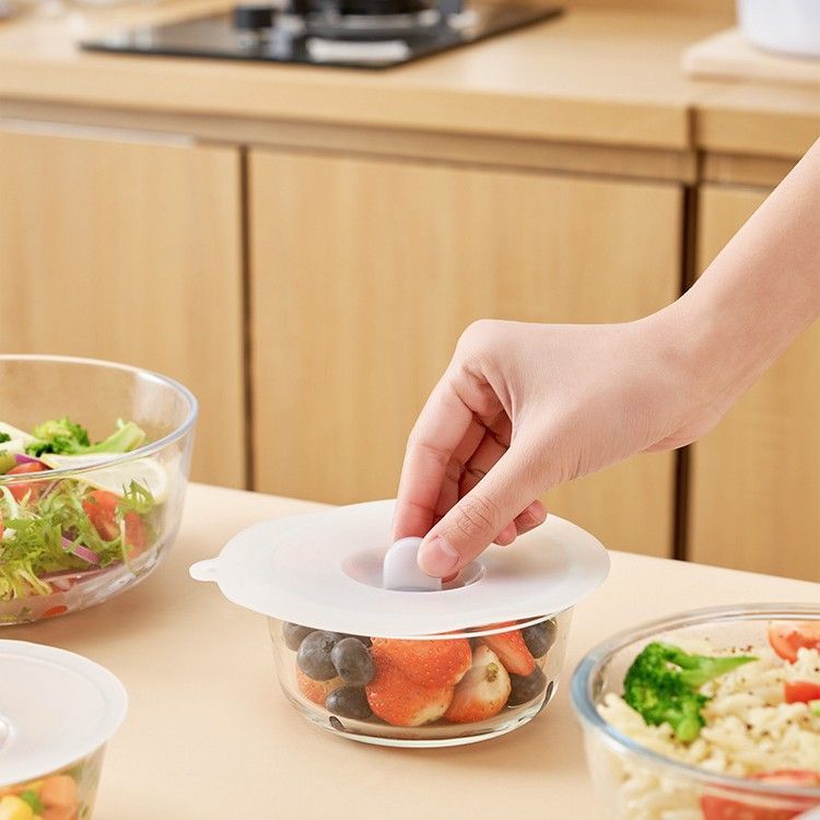 KM Silicone Food Lid Round Microwave Sealing Cover 10cm Large 14cm โ image 2