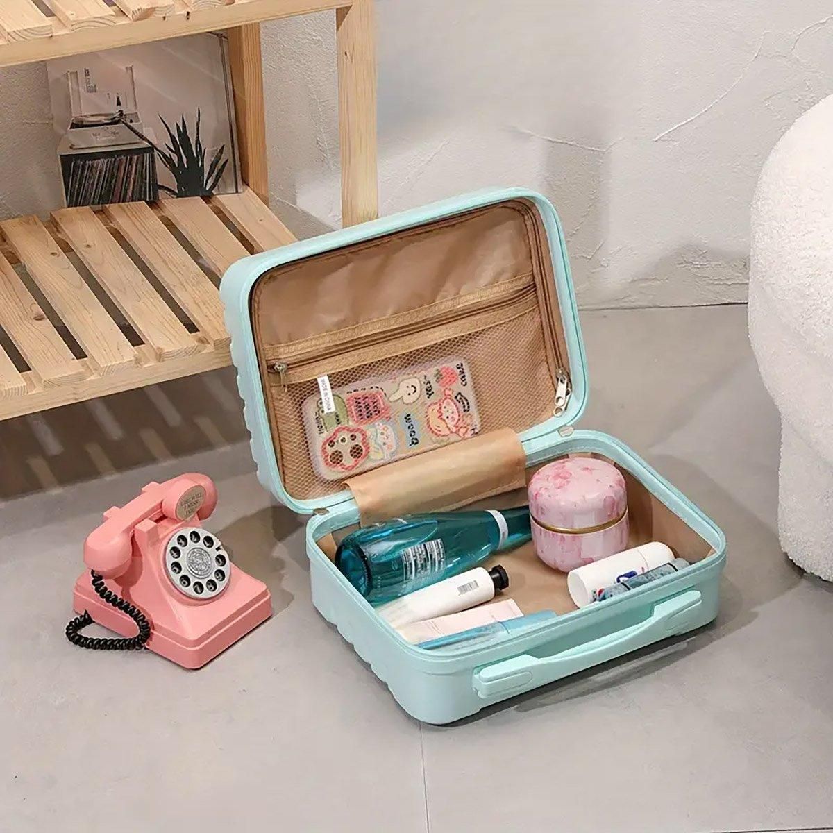Portable 14 Inch Suitcase Mini Small Travel Storage Hand Gift Box - White — image 6