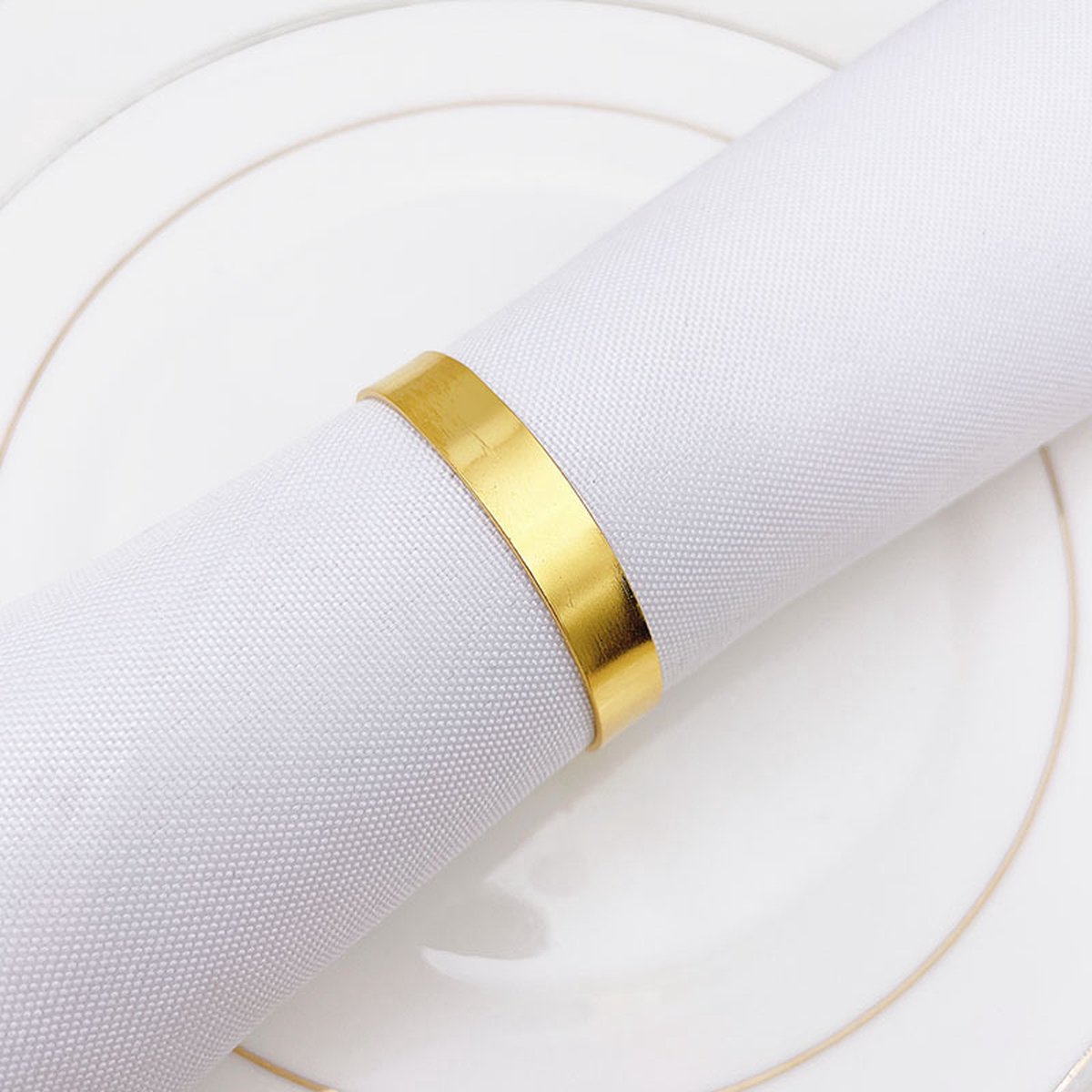 12 pieces gold metal napkin rings - elegant napkin ring - Christmas napkin rings - boho round gold napkin ring for weddings - party dinner - anniversary table — image 5