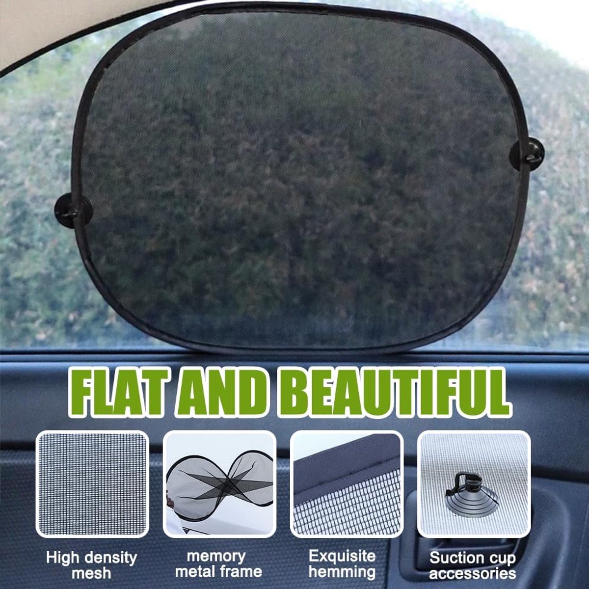 Car Side Window Sunshade - 2 Pieces - UV Protection - Car Sunshade for Baby & Child - Car Window Sun Protection - Car Sunshade - Car Accessories - Universal — image 5